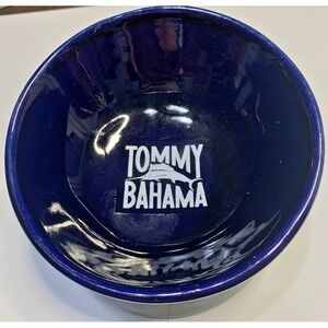Tommy Bahama Small‎ Pet Bowl Dish Raised Elevated Small Stonewear Cobalt Blue